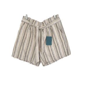 Jag Striped High Rise Pleated Shorts Size 16 NWT